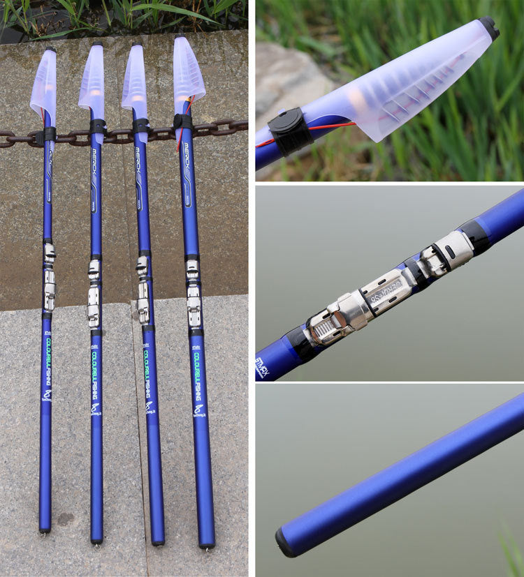 blue sadine telescope fishing cabon rod bait casting pesca peche LUCBEI Telescopic Fishing Pole Deep-Sea Fishing Jigging Rod 1.65m Lure Weight 300-1000g Boat Spinning Rod for Fishing Tuna Fishing Rod and Reel (Color : 1.65m Casting Rod) Reaction Tackle Telescopic Carbon Spinning Rod collapses to a fraction of its length for easy travel and backpacking Blue Rock Carbon Fishing Rod