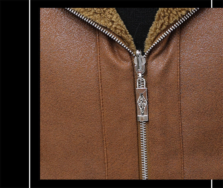 Fleece Fur One-piece Hooded Jacket