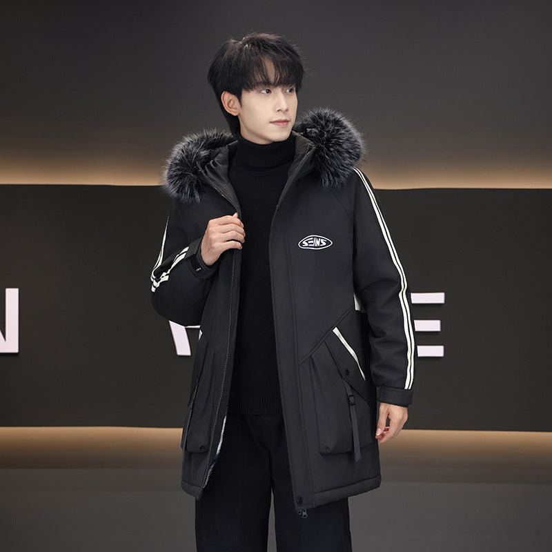 Fleece-lined Thickened Hooded Cotton Jacket