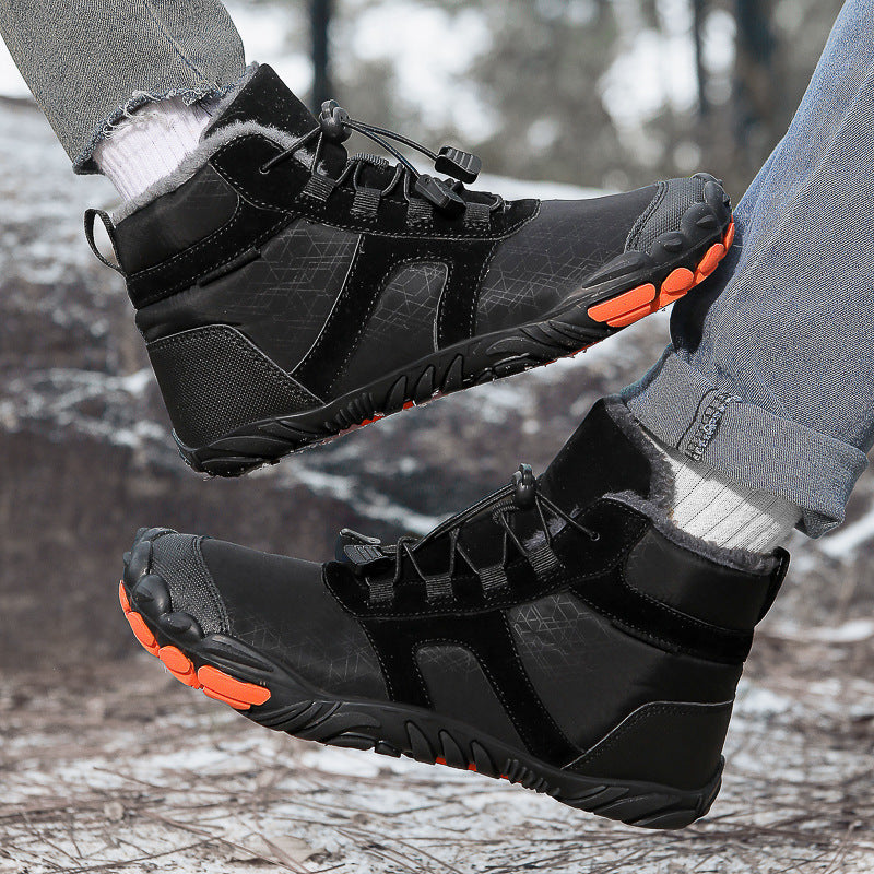 Fleece-lined Water-repellent Five-finger Snow Boots