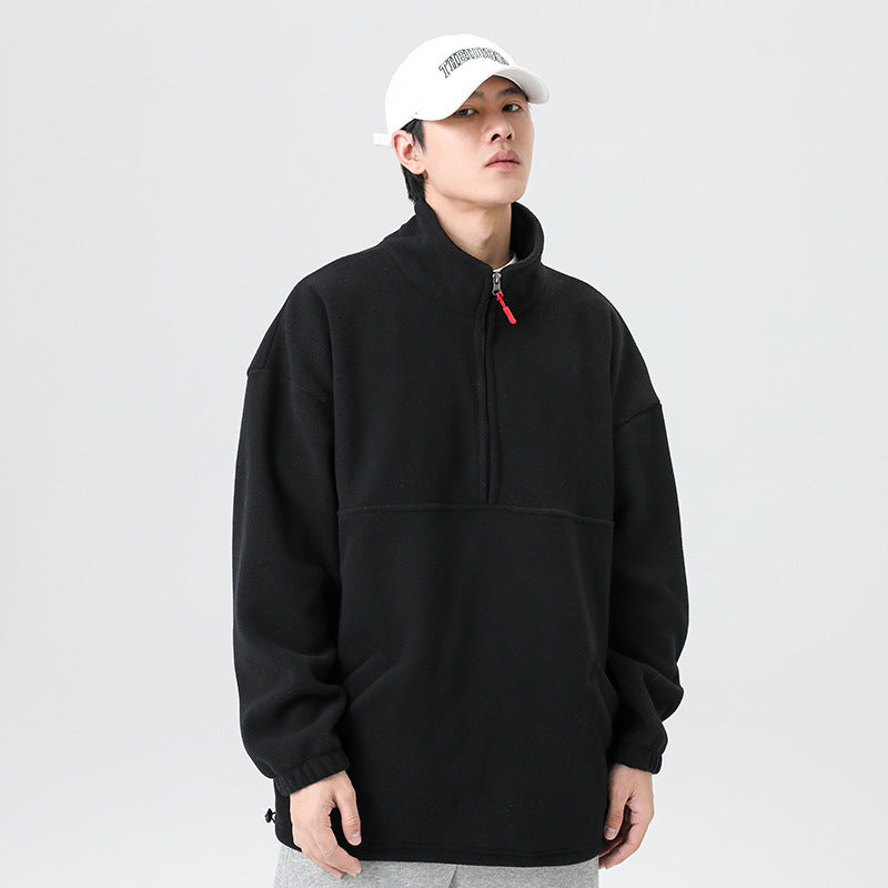 Men's Stand Collar Polar Fleece Jacket