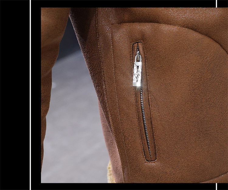 Fleece Fur One-piece Hooded Jacket