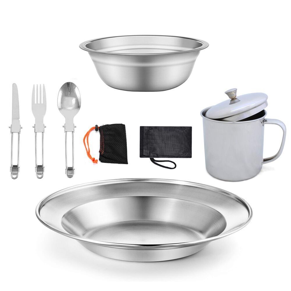 Outdoor Camping Single Stainless Steel Tableware