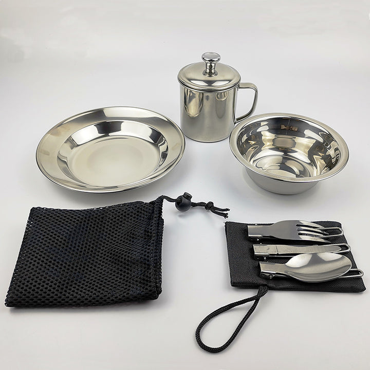 Outdoor Camping Single Stainless Steel Tableware