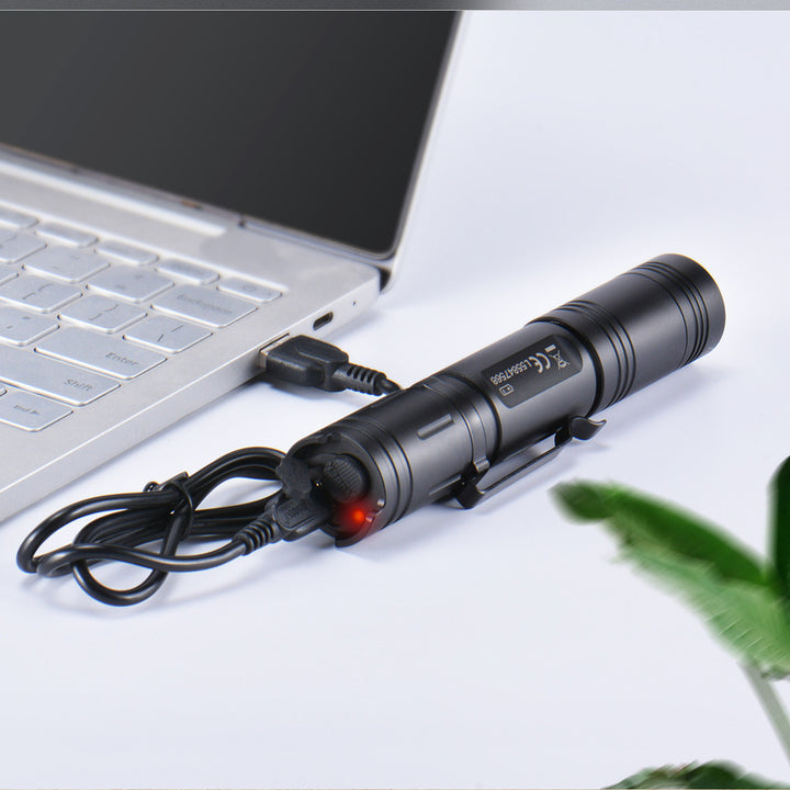 Outdoor Camping USB Rechargeable Glare Flashlight