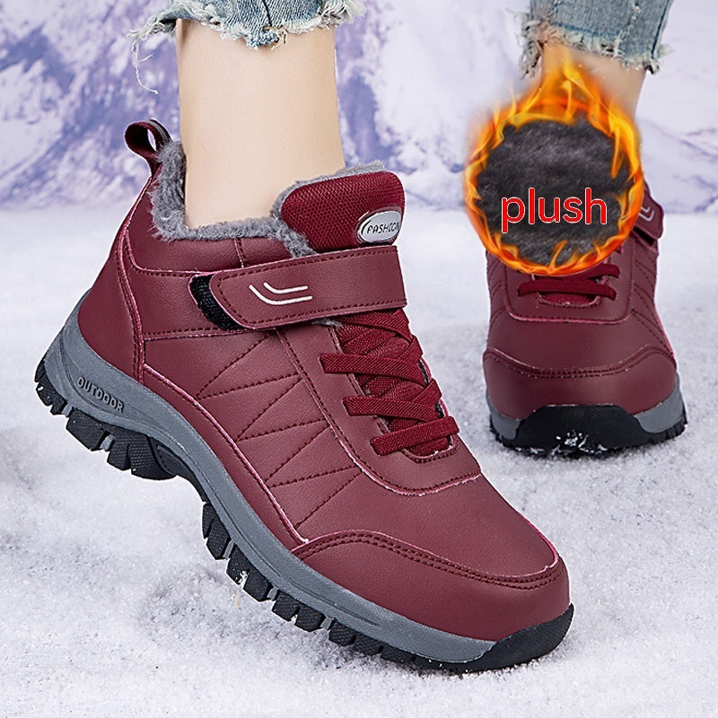 Men's High-top Travel Fleece-lined Hiking Shoes