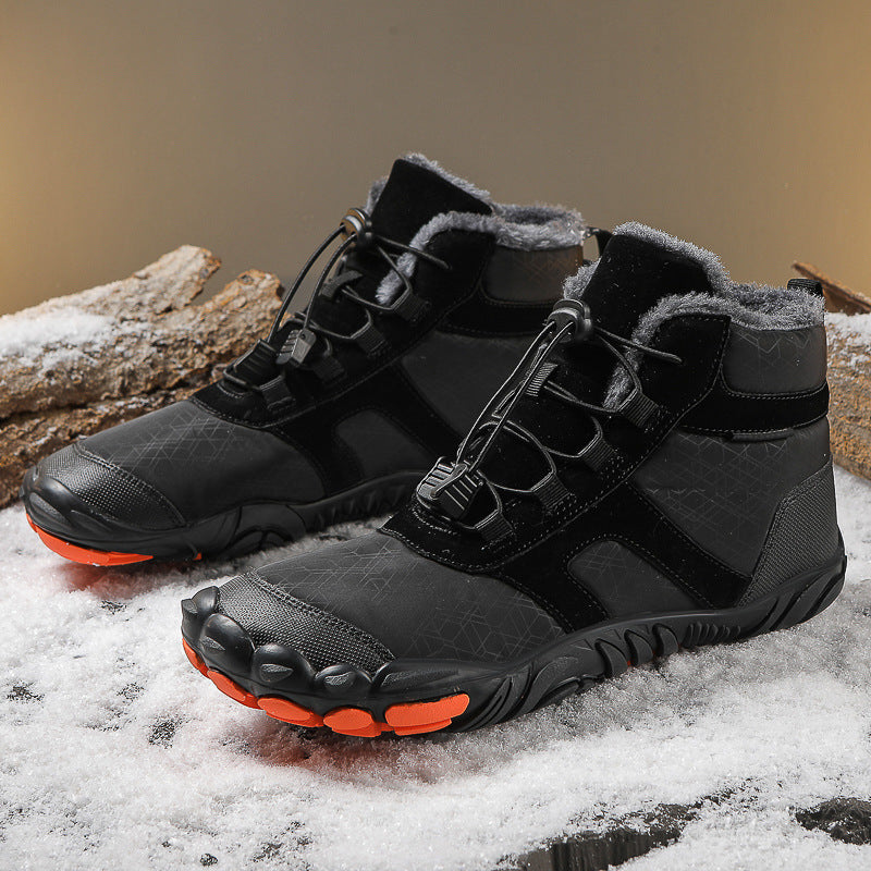 Fleece-lined Water-repellent Five-finger Snow Boots