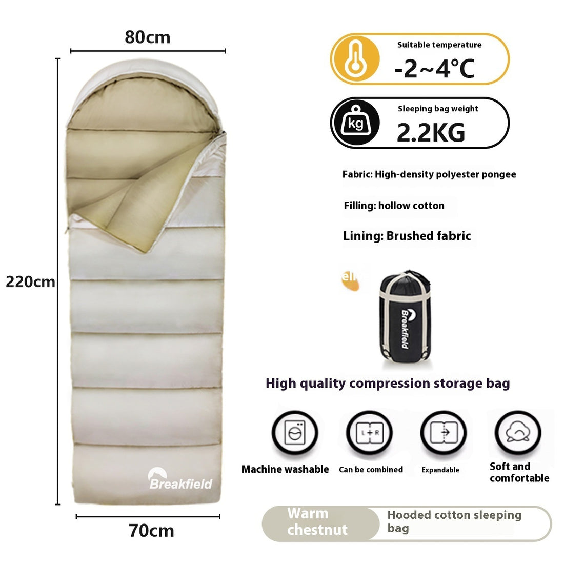 Outdoor Camping Thickened Cotton Sleeping Bag